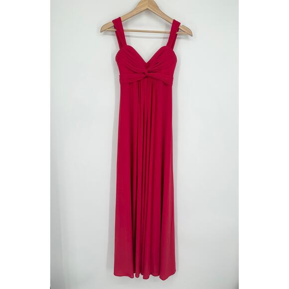 BCBGMaxAzria Dresses & Skirts - BCBGMAXAZRIA Twist Front Maxi Dress Sweetheart Sleeveless Formal Gown Poppy Red
